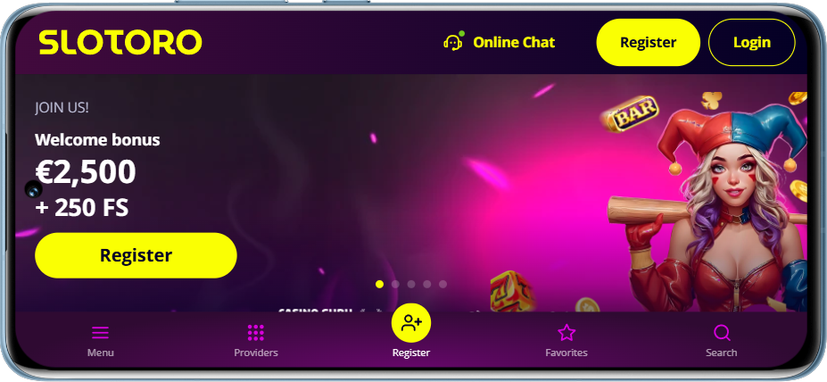 Download Slotoro Casino mobilapp til Android