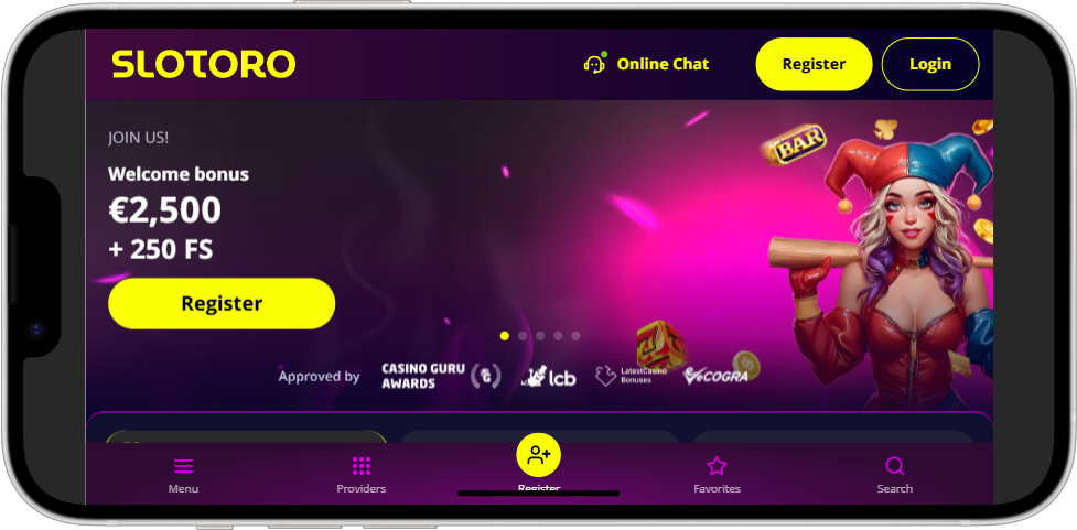 Download Slotoro Casino mobilapp til iPhone